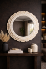 Bone Inlay Wall Mirror – Sunburst Decorative Wall Mirror