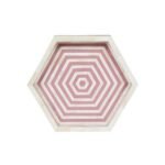 Bone Inlay Hexagonal Serving Tray – Pink Decorative Tray