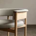 Oak Wood Boucle Fabric Arm Chair – Modern Upholstered Accent Chair - Image 6