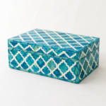 Mother of Pearl Inlay Rectangular Jewellery Box – Green Harmony Decorative Storage Box