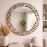 Mother of Pearl Round Wall Mirror – Plasio Decorative Mirror