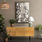 Solid Wood Hand Carved TV Unit Natural Finish Media Console TV Cabinet for Living Room - Image 10