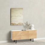 Solid Wood Hand Carved TV Unit Natural Finish Media Console TV Cabinet for Living Room - Image 5