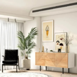 Solid Wood Hand Carved TV Unit Natural Finish Media Console TV Cabinet for Living Room - Image 2