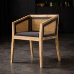 Mango Wood Cane Arm Chair – Natural Finish Rattan Accent Chair