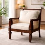Mango Wood Cane Arm Chair – Single Seater & Three Seater Rattan Sofa Set
