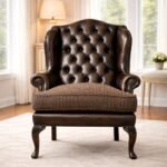 Chesterfield Leather Chair – Handcrafted Brown Vintage Accent Chair