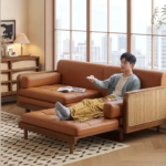 Space-Saving Rattan Sofa Cum Bed with Solid Wood Frame – Stylish Comfort for Your Home - Image 5