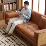 Space-Saving Rattan Sofa Cum Bed with Solid Wood Frame – Stylish Comfort for Your Home - Image 2