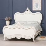 Rococo-Inspired Handcarved White Wooden Bed | Art of Rajasthan