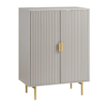 Mango Wood Cabinet 2 Door - Ripped Design with White Finish - Image 11