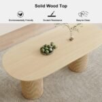 Mango Wood Oval Shape Dining Table 4 to 6 Seater - Natural Finish 63" Size - Image 4