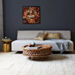 Mango Wood Hand Carved Round Coffee Table - Natural Finish - Image 6
