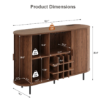 Mango Wood Bar Cabinet with Adjustable Shelves & RGB Lights - Image 3