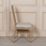 Handcarved Wooden Rattan Dining Chair with Armrests | French Louis XVI Style - Image 8