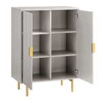 Mango Wood Cabinet 2 Door - Ripped Design with White Finish - Image 9