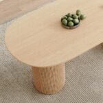 Mango Wood Oval Shape Dining Table 4 to 6 Seater - Natural Finish 63" Size - Image 3
