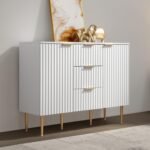 Mango Wood Sideboard with 3 Drawers and 2 Doors - White Finish - Image 2