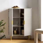 Mango Wood Cabinet 2 Door - Ripped Design with White Finish - Image 8