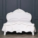Luxurious Handcarved Wooden White Bed for Elegant Bedrooms - Image 3