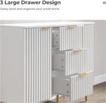 Mango Wood Sideboard with 3 Drawers and 2 Doors - White Finish - Image 4