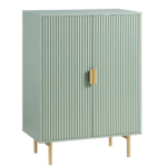 Mango Wood Cabinet 2 Door - Ripped Design with White Finish - Image 3