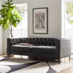 Leather Upholstered Chesterfield Tufted 3-Seater Sofa | Elegant, Comfortable Seating for Living Room - Image 2