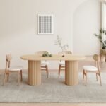 Mango Wood Oval Shape Dining Table 4 to 6 Seater - Natural Finish 63" Size - Image 2