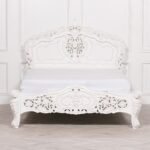 Baroque-Inspired Handcarved White Wooden Bed | King & Queen Sizes | Art of Rajasthan - Image 2
