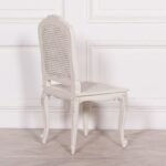Elegant Handcarved White Cane Dining Chair | French Chateau Style | Art of Rajasthan - Image 3