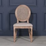Handcarved Wooden Rattan Dining Chair | French Louis XVI Style | Art of Rajasthan