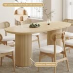 Mango Wood Oval Shape Dining Table 4 to 6 Seater - Natural Finish 63" Size - Image 12