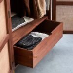 Arched Wooden Wardrobe with Rattan Detailing | Eco-Friendly, Spacious Closet Storage - Image 4