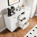 Mango Wood Sideboard with 3 Drawers and 2 Doors - White Finish - Image 7