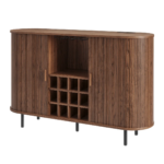 Mango Wood Bar Cabinet with Adjustable Shelves & RGB Lights - Image 2