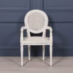 Elegant Handcarved White Cane Chair | Classic French Design | Art of Rajasthan - Image 3