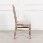 Handcarved Wooden Rattan Dining Chair with Armrests | French Louis XVI Style - Image 5