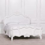 Luxurious Handcarved Wooden White Bed for Elegant Bedrooms - Image 5