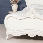 Rococo-Inspired Handcarved White Wooden Bed | Art of Rajasthan - Image 7