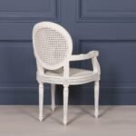 Elegant Handcarved White Cane Chair | Classic French Design | Art of Rajasthan - Image 5
