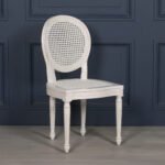 Elegant Handcarved White Cane Dining Chair | French Louis XVI Style | Art of Rajasthan - Image 3