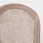 Handcarved Wooden Arm Dining Chair with Rattan Back | French Louis XVI Style - Image 7