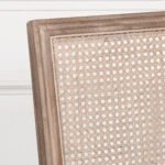 Handcarved Wooden Rattan Dining Chair with Armrests | French Louis XVI Style - Image 11