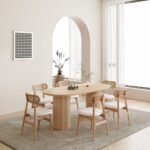 Mango Wood Oval Shape Dining Table 4 to 6 Seater - Natural Finish 63" Size - Image 11