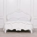 Luxurious Handcarved Wooden White Bed for Elegant Bedrooms - Image 2