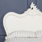 Rococo-Inspired Handcarved White Wooden Bed | Art of Rajasthan - Image 6