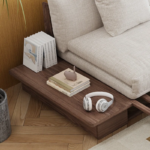 Mango Wood Upholstered Sleeper Sofa Cum Bed - Stylish & Comfortable Fabric Design - Image 5