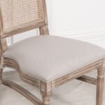 Handcarved Wooden Rattan Dining Chair with Armrests | French Louis XVI Style - Image 9