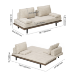 Mango Wood Foldable Sofa Cum Bed with Cushion – Space-Saving - Image 7