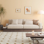 Mango Wood Upholstered Sleeper Sofa Cum Bed - Stylish & Comfortable Fabric Design - Image 3